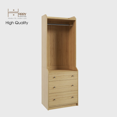 [Happy Home Furniture] CANA,  Tủ treo quần áo - 3 ngăn kéo,  70cm x 46cm x 199cm ( DxRxC), THK_012