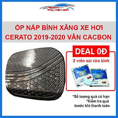 Ốp nắp bình xăng Cerato 2019-2020 vân cacbon chống trầy trang trí ô tô