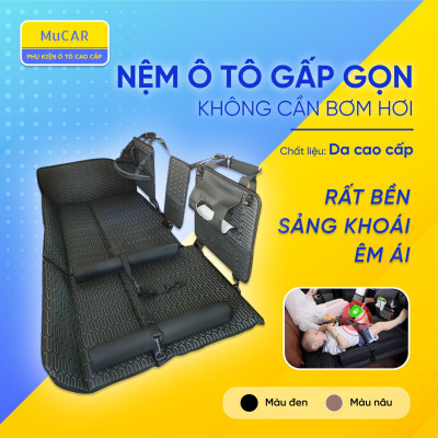 Giường nệm treo ghế ô tô GẤP GỌN - KHÔNG CẦN BƠM, Chịu tải lên đến 600kg, chất liệu cao cấp
