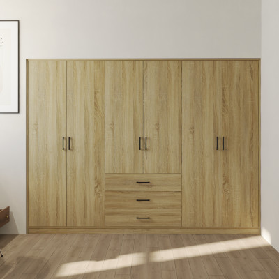 HAPPY FURNITURE , HEINEE - Tủ quần áo 6 cửa mở, TCM_218 , 240cm x 54cm x 180cm DxRxC, sản phẩm phổ thông