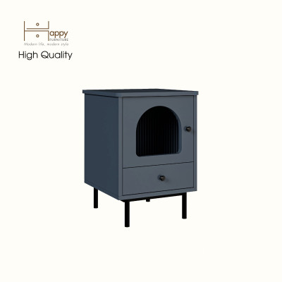 [Happy Home Furniture] SISEEL, Táp đầu giường cửa kính 1 cánh mở - chân sắt, 40cm x 40cm x 56cm ( DxRxC), TCM_182