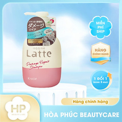 Dầu Gội Phục Hồi Tóc Hư Tổn Dành Cho Cả Gia Đình Ma & Me Kracie Ma & Me Latte Damage Repair Conditioner 490ml