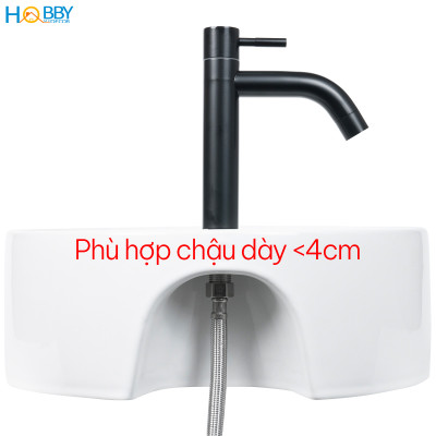 Vòi xả chậu rửa mặt lavabo Inox 304 sơn đen Hobby Home Decor LBL3D