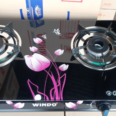 Bếp Gas Đôi Mặt Kính Sen Đồng WINDO 719GL Cao cấp - Hàng Chính Hãng