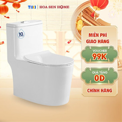 Bồn cầu một khối TUSLO COC 6822 bộ xả 360 độ thiết kế hệ thống xả thải đặc biệt, xả sạch chất bẩn - Hoa Sen Home - Hàng chính hãng