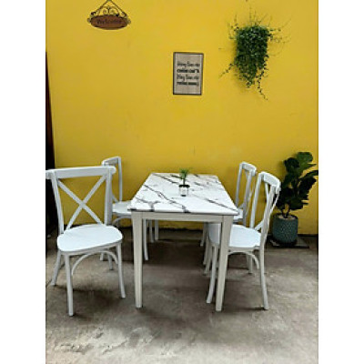 Bộ bàn ăn Bistro SM14CT Juno Sofa kích thước 1m2 + 4 ghế