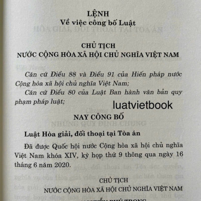 Luật Hoà Giải, Đối Thoại Tại Toà Án