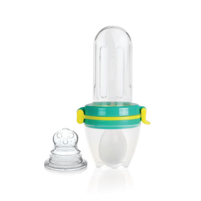 Combo Túi Nhai Và Bình Bóp Chống Hóc Kidsme Màu Xanh Ngọc Kèm Dây Giữ Túi Nhai Cho Bé Từ 4 Tháng Tuổi - Ăn Dặm Chủ Động Thông Minh Cho Trẻ Nhỏ