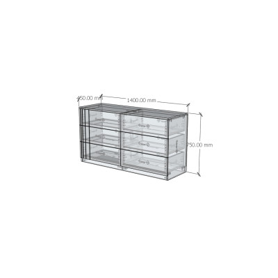 [Happy Home Furniture] JOVIE, Tủ lưu trữ 6 ngăn kéo, 140cm x 45cm x 75cm ( DxRxC), THK_152