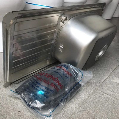 Chậu Rửa Bát Inox Chính Hãng Tân Á Đại Thành Nhiều Kích Thước - Loại 2 hộc, 1 hộc 1 cánh,..Tặng kèm bộ xi phông
