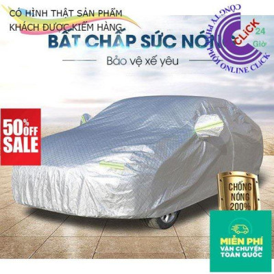 Bạt Phủ Ô Tô Tráng Nhôm - Chống Nắng - Chống Nóng- Chống Mưa- Chống Xước- Kháng Trộm Gương Xe - Hàng Cao Cấp