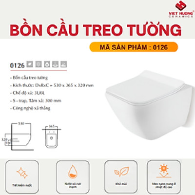 BỒN CẦU TREO TƯỜNG EUROVINTO CAO CẤP MÃ 0126