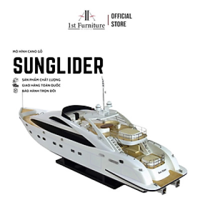 Mô hình cano  SUNGLIDER cao cấp, mô hình gỗ tự nhiên, làm quà tặng sang trọng 1st FURNITURE