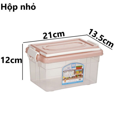 Hộp nhựa đựng đồ, đựng thực phẩm đa năng có nắp gài và quai xách tiện lợi nhựa PP trong suốt thương hiệu VIệt Nhật