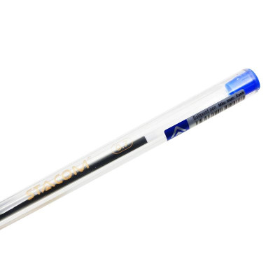 Bút Bi 0.7 mm Ballpoint Pen Thân Trong - Nắp Gài - Stacom BP2017 - Mực Xanh