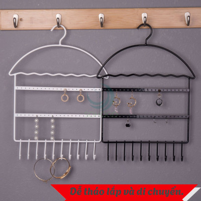 Giá Treo Trang Sức Hình Móc Áo Đa Năng- Kệ Treo Khuyên Tai, Vòng Tay, Dây Chuyền Gắn Tường+ Kèm Móc Dán