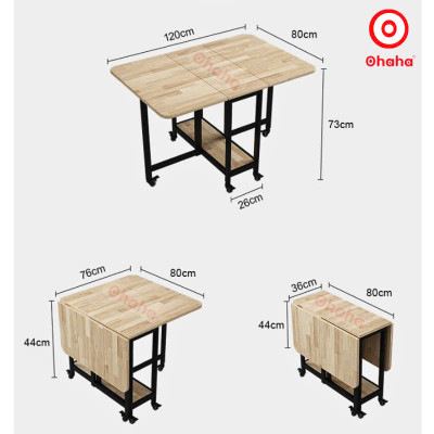[ Miễn phí giao hàng và lắp đặt tại TP.HCM] Bộ bàn ăn thông minh xếp gọn đa năng có ghế và bánh xe Ohaha - BA013