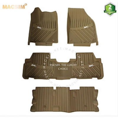 Thảm lót sàn xe ô tô Toyota Highlander 2007-2019 Nhãn hiệu Macsim 3W chất liệu nhựa TPE đúc khuôn cao cấp - màu be