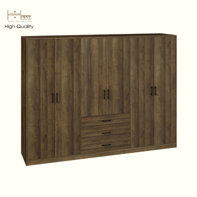 HAPPY FURNITURE , HEINEE - Tủ quần áo 6 cửa mở, TCM_218 , 240cm x 54cm x 180cm DxRxC, sản phẩm phổ thông