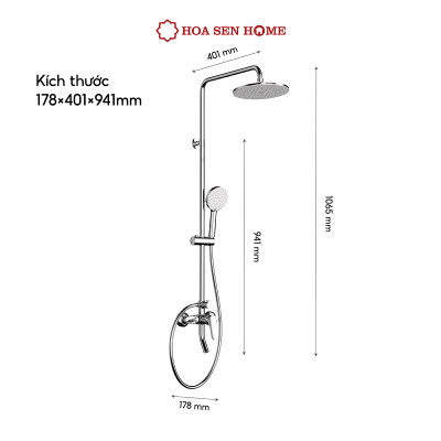 Sen dây TUSLO LUXURY S003 chất liệu đồng thau, công nghệ phun khí tân tiến, tiết kiệm nước  - Hoa Sen Home - Hàng chính hãng