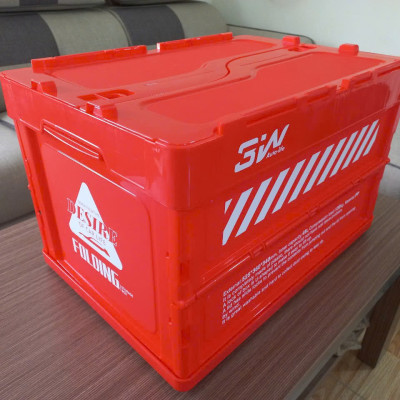 Hộp đựng đồ xếp gọn để cốp ô tô chất liệu PP cao cấp kích thước 52,5 cm x 36 cm x 34 cm nhãn hiệu Macsim 3W-màu cam