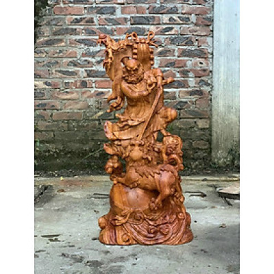 Tượng đạt ma sư tổ bằng gỗ hương đá kt cao 80×37×20cm