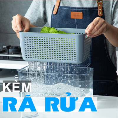 Hộp đựng thực phẩm 2 lớp trong tủ lạnh kiểu Nhật loại 1.7L, màu sắc giao ngẫu nhiên - Hàng chính hãng