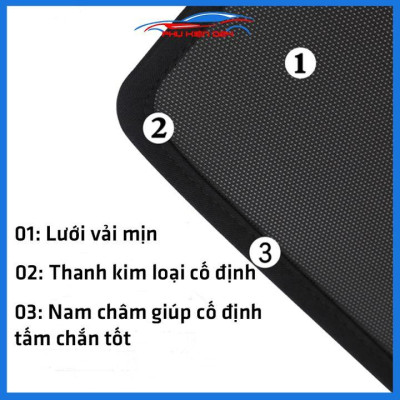 Bộ 4 rèm chắn nắng nam châm Corolla Cross 2020 khung cố định chống tia UV