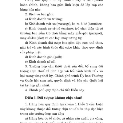 Luật thuế tiêu thụ đặc biệt năm 2025