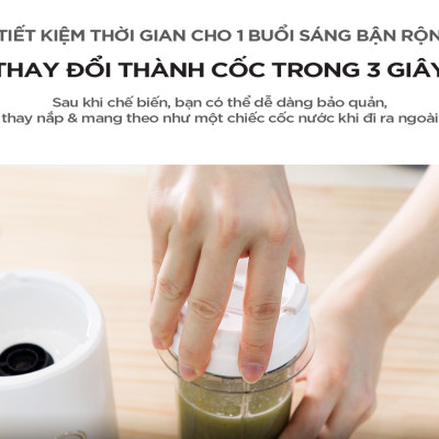 Máy Xay Sinh Tố Mini Cuckoo CFM-D60MGW-Thiết kế nhỏ gọn & hiện đại-Thao tác với 1 chạm-Hàng chính hãng