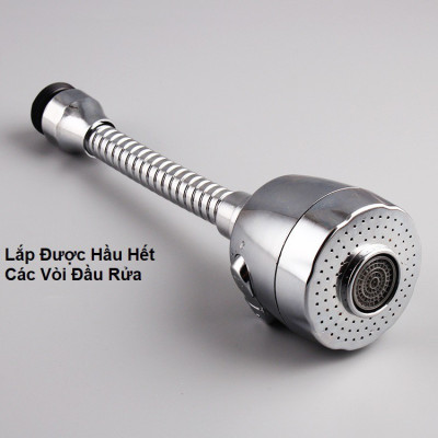 Vòi Rửa Chén Bát Tăng Áp Nhựa Mạ Điện Nối Dài 2 Chế Độ Nước Xoay 360 Độ Tiết Kiệm Nước , Không Rỉ Sét Thân Vòi Dài Xoay Chuyển Linh Hoạt, 2 Chế Độ Nước Tiện Dụng