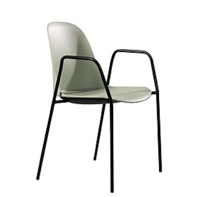 Ghế nhựa tiếp khách CC1578-S Ghế bàn ăn thân nhựa pp nhiều màu có tay tựa chân sắt sơn tĩnh điện màu đen xếp chồng được tại hcm