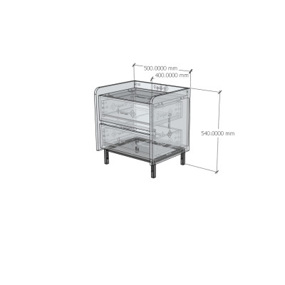 [Happy Home Furniture] LAVIA, Táp đầu giường 2 ngăn kéo - chân sắt, 50cm x 40cm x 54cm ( DxRxC), THK_153