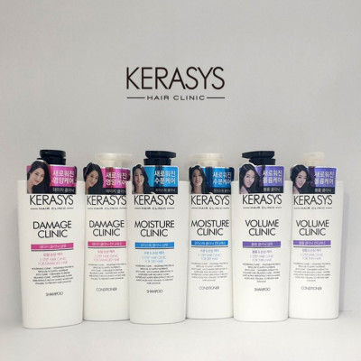 Dầu Gội Xả Cao Cấp Phục Hồi Độ Bóng Cho Tóc Hư Tổn Kerasys Damage Clinic Hàn Quốc 600ml