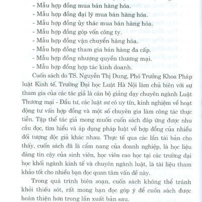 PHÁP LUẬT VỀ HỢP ĐỒNG TRONG THƯƠNG MẠI VÀ ĐẦU TƯ - Những Vấn Đề Pháp Lý Cơ Bản (Sách chuyên khảo) (Xuất bản lần thứ tư có sửa chữa, bổ sung)