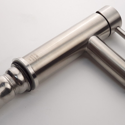 Vòi lavabo nóng lạnh Inox SUS 304 Eurolife EL-1202 (Trắng vàng)