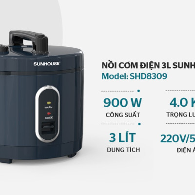 Nồi Cơm Điện 3L Sunhouse SHD8309 - Hàng Chính Hãng