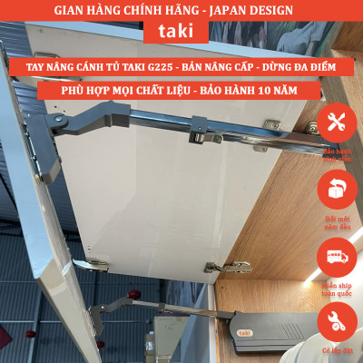 Tay Nâng Cánh Tủ TAKI Bản Nâng Cấp G225, Bản Nâng Cấp 2025 - Có Điều Chỉnh Lực - Bảo Hành 10 Năm