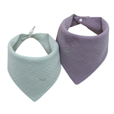 Set 2 yếm tam giác cho bé giữ ấm cổ từ sơ sinh tới 1 tuổi - 2 lớp vải Muslin cotton 100% - Comfybaby