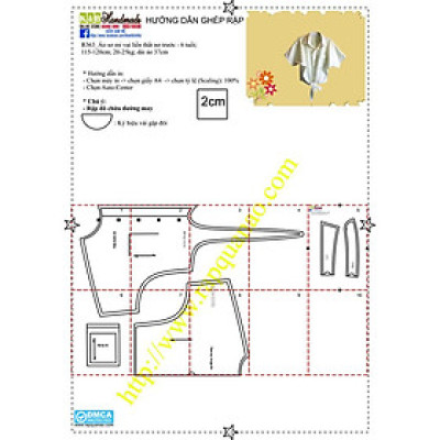 Rập sơ mi cho bé - Rập giấy A0 mã R363 (BẢN VẼ)