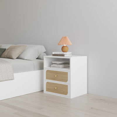 [Happy Home Furniture] BANA, Táp đầu giường 2 ngăn kéo, 50cm x 40cm x 55cm ( DxRxC), THK_120