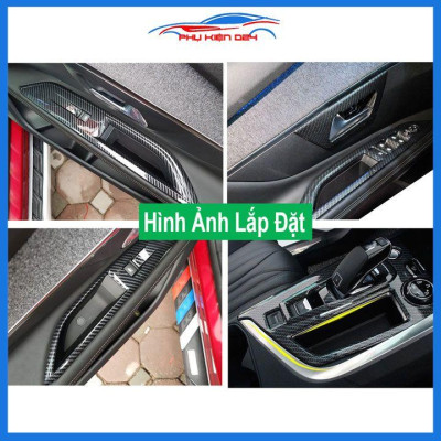 Ốp nội thất xe ô tô Peugeot 3008-5008 vân cacbon