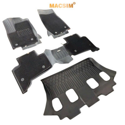 Thảm lót sàn ô tô 2 lớp cao cấp dành cho xe Toyota Prado 2024+ (sd3- 3 hàng ghế) nhãn hiệu Macsim chất liệu TPE màu đen