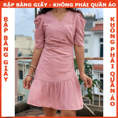 Rập giấy A đầm tay phồng xếp ly 1 bên mã 1284 (BẢN VẼ)