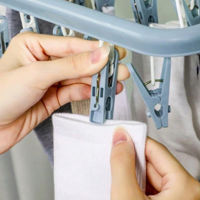 Móc treo tất vớ quần áo trẻ em 32 kẹp, móc chùm phơi đồ em bé
