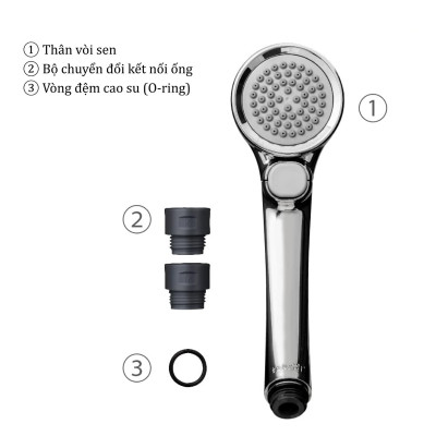 Vòi sen tắm mạ có nút dừng kết hợp công nghệ trộn khí Air Beat Pita Takagi JSB025MN