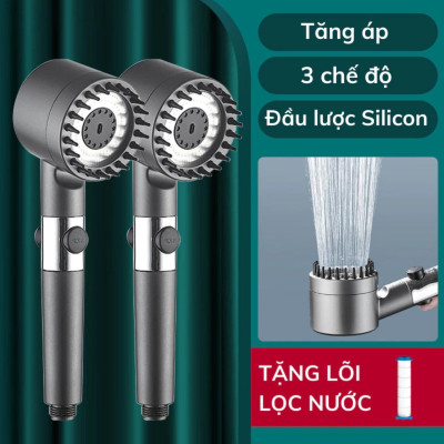 Vòi Sen Tăng Áp, Đầu Vòi Hoa Sen Mát Xa 4 Trong 1, 3 Chế Độ Áp Suất Cao Tiết Kiệm Nước, Lõi Cotton Lọc Cho Nhà Tắm - HÀNG chính hãƞg MINIIN