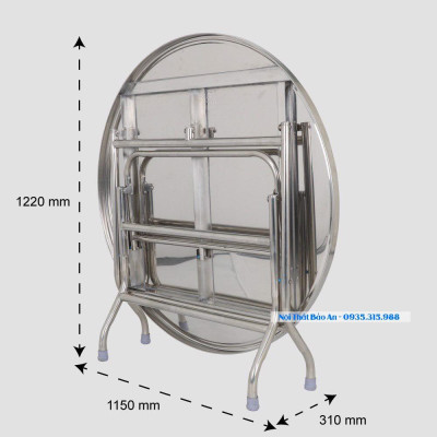 Bàn tròn inox 304 rộng 1m2 chân cao Bảo An chống gỉ , hàng loại 1 bao chất lượng, miễn phí vận chuyển