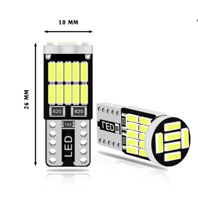 Đèn Led Canbus T10 6000k Ánh Sáng Trắng Thay thế và Trang Trí Nội Thất Xe Hơi, Đèn W5W soi biển số, đèn định vị, đèn cốt