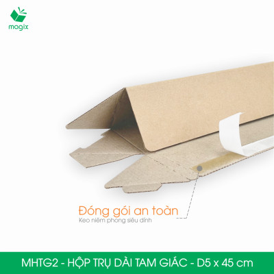 MHTG2 - D5x45 cm - 100 Hộp trụ dài tam giác thay thế ống giấy - Hộp carton đóng gói hàng